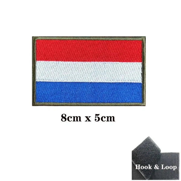 Netherlands Flag Patch - Iron On/Hook & Loop Patch