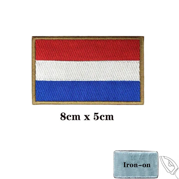 Netherlands Flag Patch - Iron On/Hook & Loop Patch