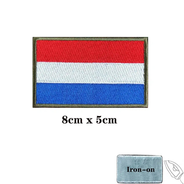 Netherlands Flag Patch - Iron On/Hook & Loop Patch