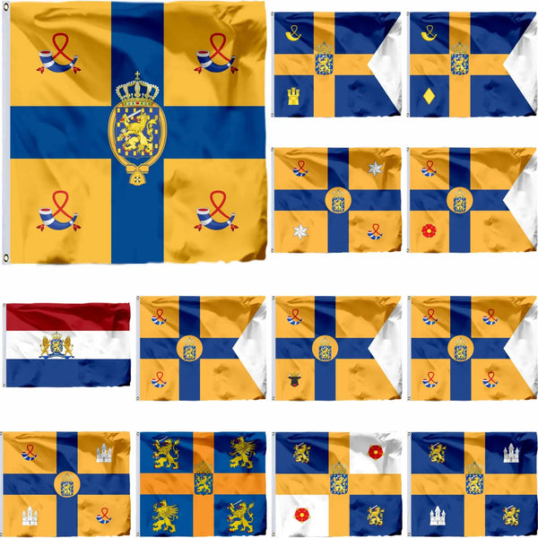 Netherlands Royal Standard Flags - Flags of the Dutch Royal Family - 90x150cm(3x5ft) - 60x90cm(2x3ft)