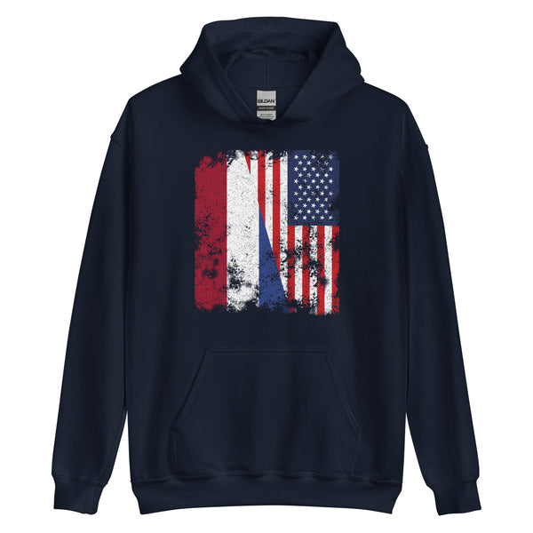 Netherlands USA Flag - Half American Hoodie