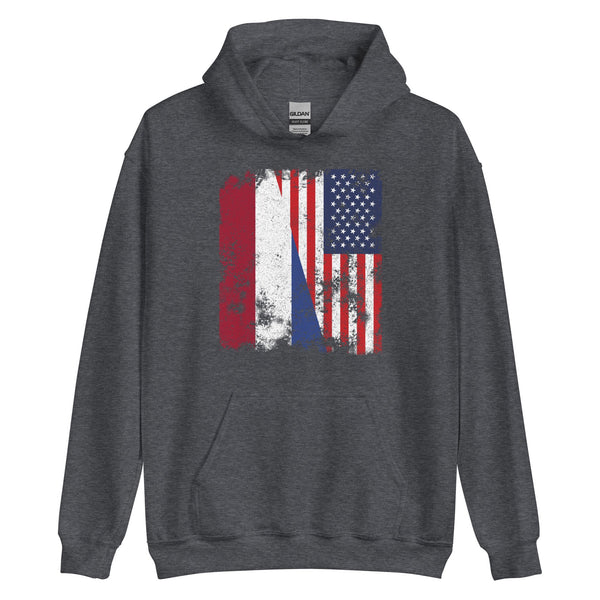 Netherlands USA Flag - Half American Hoodie