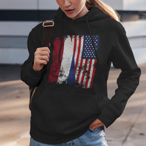 Netherlands USA Flag - Half American Hoodie