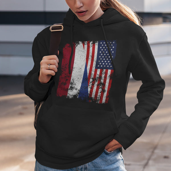 Netherlands USA Flag - Half American Hoodie