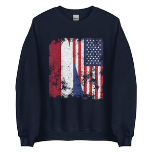 Netherlands USA Flag - Half American Sweatshirt