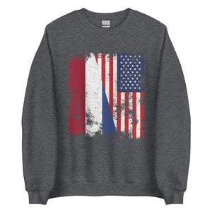 Netherlands USA Flag - Half American Sweatshirt