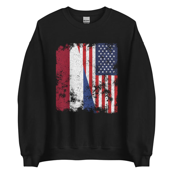 Netherlands USA Flag - Half American Sweatshirt