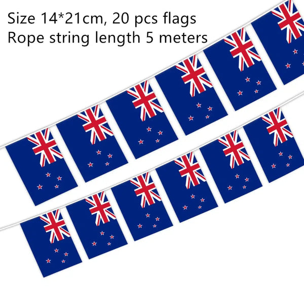 New Zealand Flag Bunting Banner - 20Pcs
