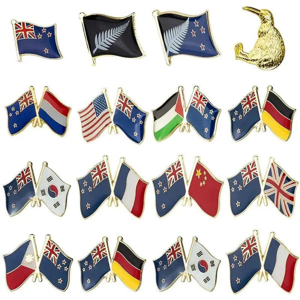 New Zealand Flag Lapel Pin Collection - Enamel Pin Flag
