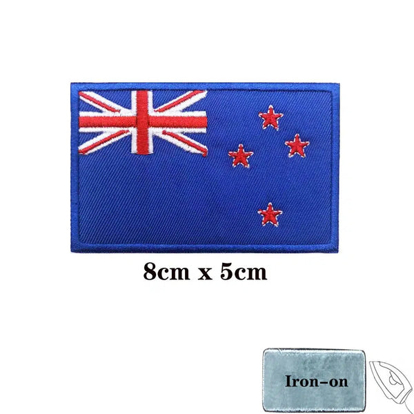 New Zealand Flag Patch - Iron On/Hook & Loop Patch