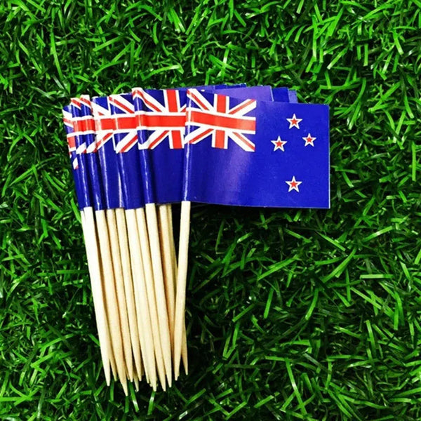 New Zealand Flag Toothpicks - Cupcake Toppers (100Pcs)