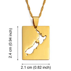 New Zealand Map Necklace