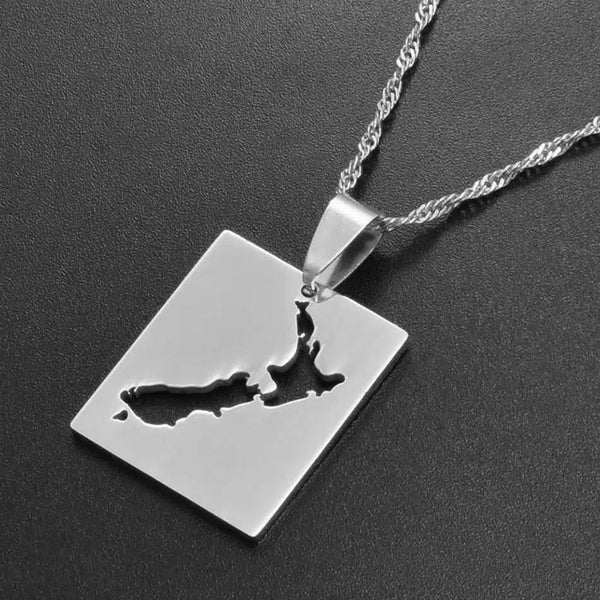 New Zealand Map Necklace