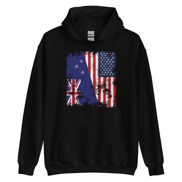 New Zealand USA Flag - Half American Hoodie