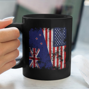 New Zealand USA Flag - Half American Mug
