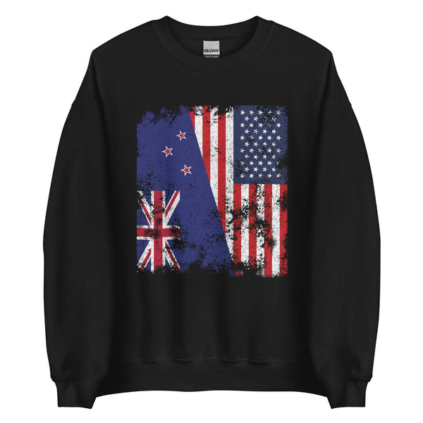 New Zealand USA Flag - Half American Sweatshirt