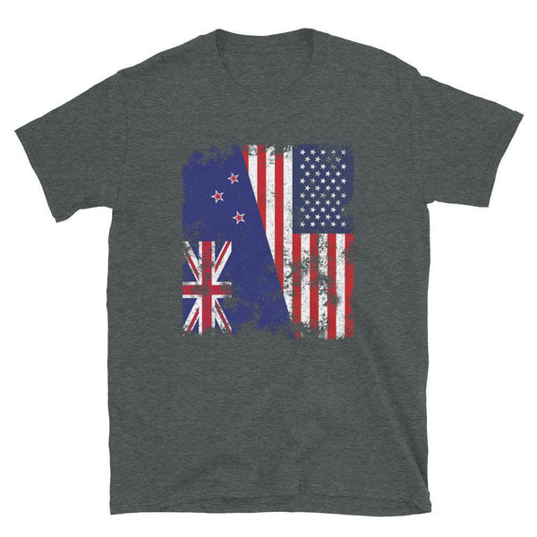 New Zealand USA Flag - Half American T-Shirt