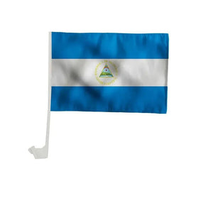 Nicaragua Car Flag with Window Clip and Pole - Flag for Car Window