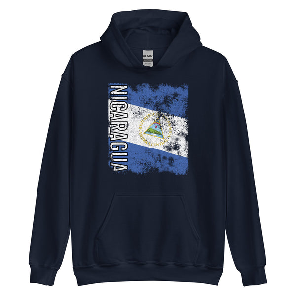 Nicaragua Flag - Distressed Flag Hoodie