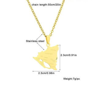 Nicaragua Flag Map Necklace