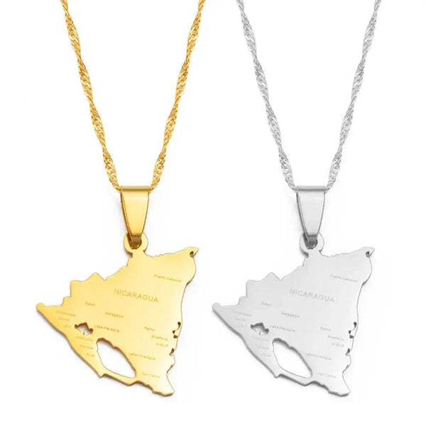 Nicaragua Map Necklace