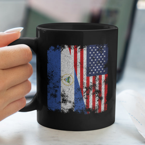 Nicaragua USA Flag - Half American Mug