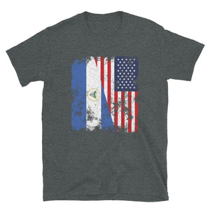 Nicaragua USA Flag - Half American T-Shirt