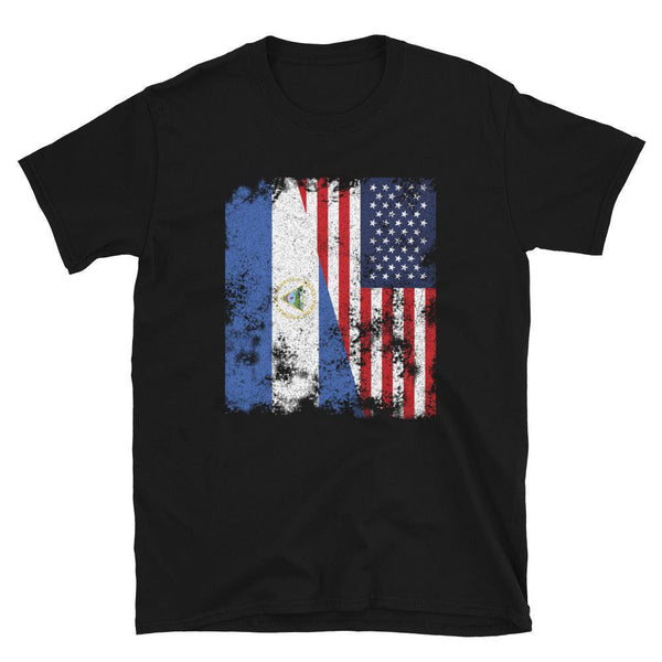 Nicaragua USA Flag - Half American T-Shirt