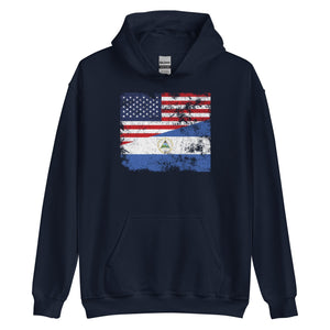 Nicaragua USA Flag Hoodie