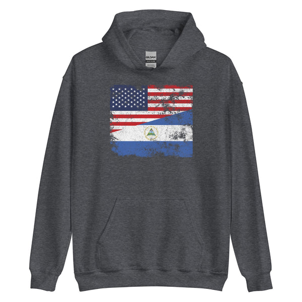 Nicaragua USA Flag Hoodie