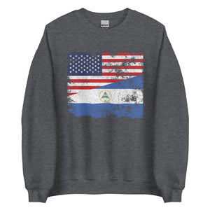 Nicaragua USA Flag Sweatshirt