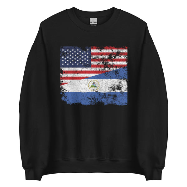 Nicaragua USA Flag Sweatshirt