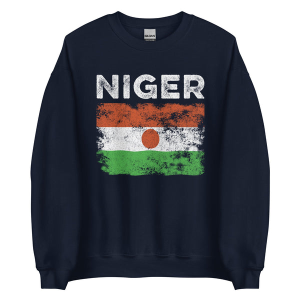 Niger Flag Distressed - Nigerien Flag Sweatshirt