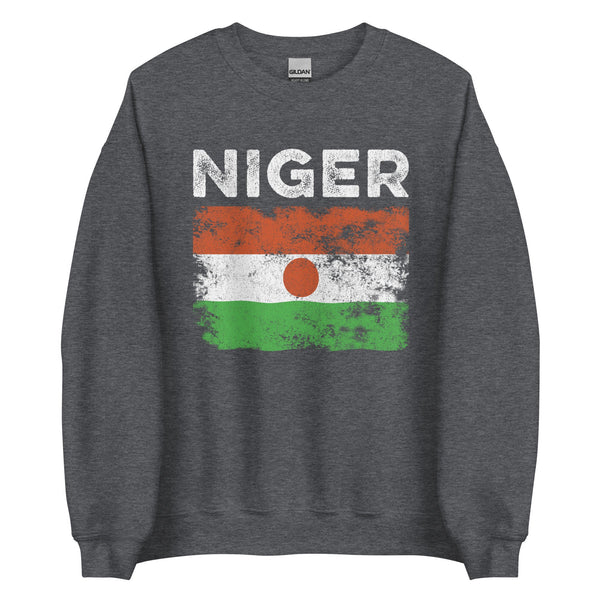 Niger Flag Distressed - Nigerien Flag Sweatshirt