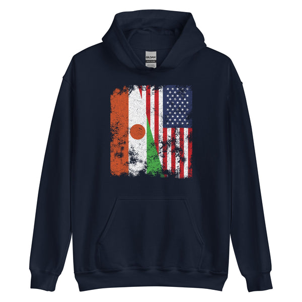 Niger USA Flag - Half American Hoodie