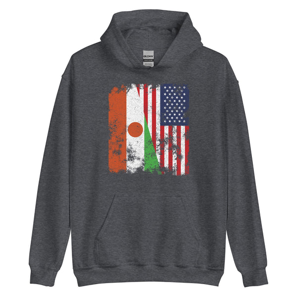 Niger USA Flag - Half American Hoodie