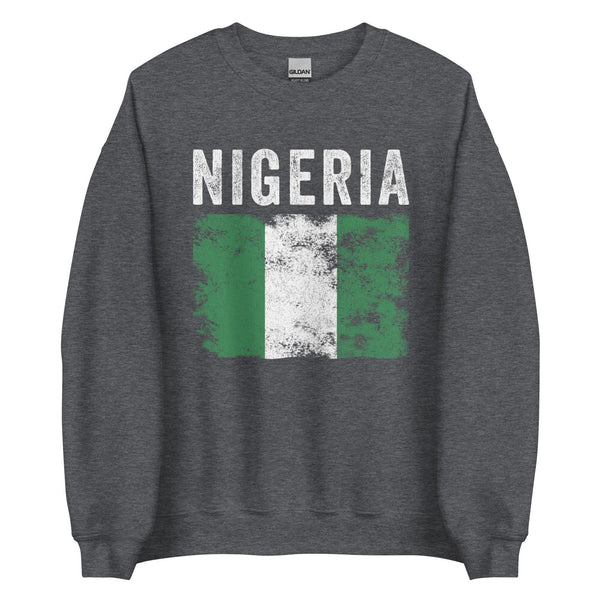 Nigeria Flag Distressed - Nigerian Flag Sweatshirt