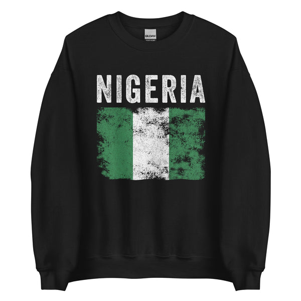 Nigeria Flag Distressed - Nigerian Flag Sweatshirt