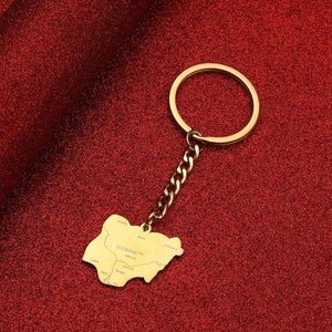 Nigeria Flag Map Keychain