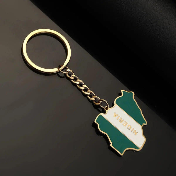 Nigeria Flag Map Keychain