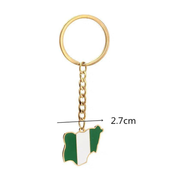Nigeria Flag Map Keychain