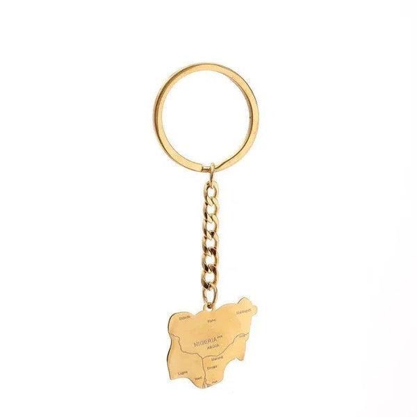 Nigeria Flag Map Keychain