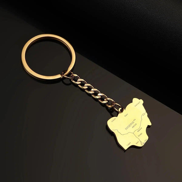 Nigeria Flag Map Keychain