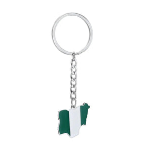 Nigeria Flag Map Keychain