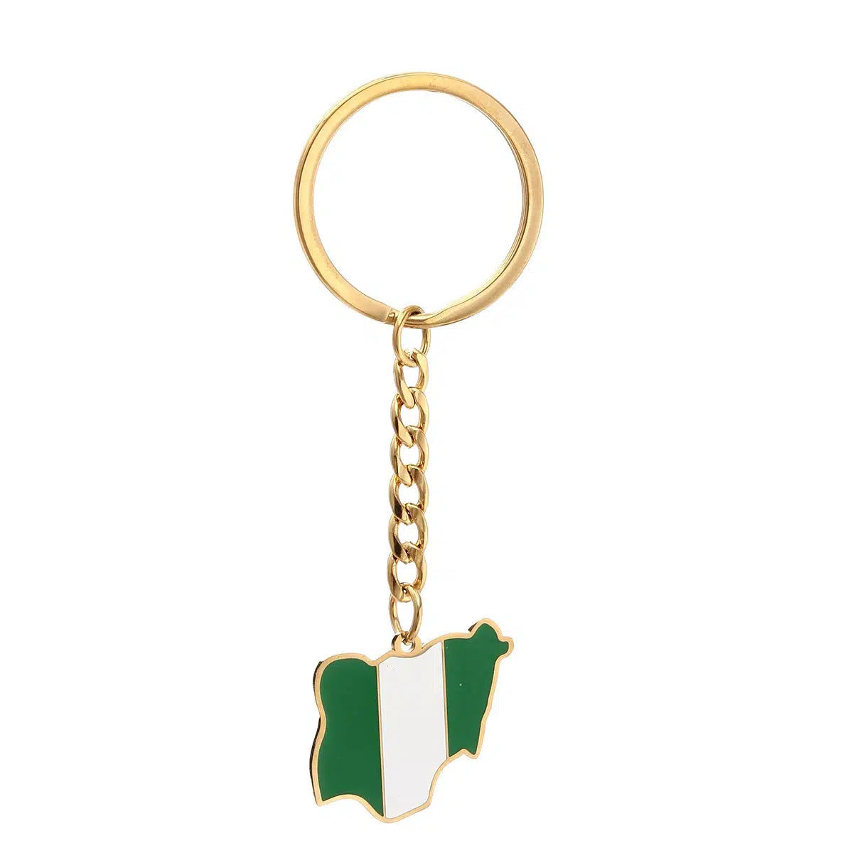 Nigeria Flag Map Keychain