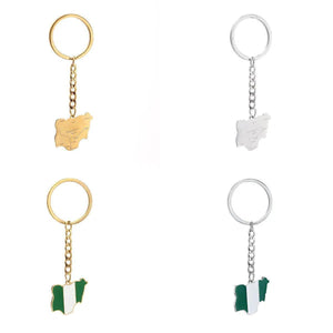 Nigeria Flag Map Keychain