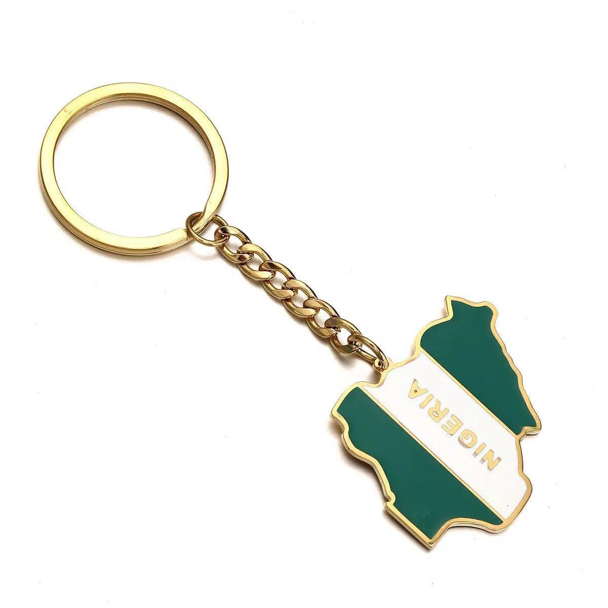 Nigeria Flag Map Keychain