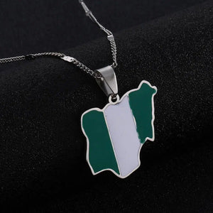 Nigeria Flag Map Necklace