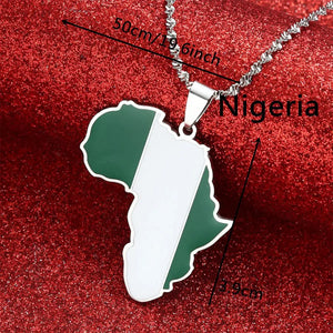 Nigeria Flag Map Necklace