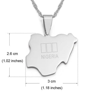 Nigeria Flag Map Necklace